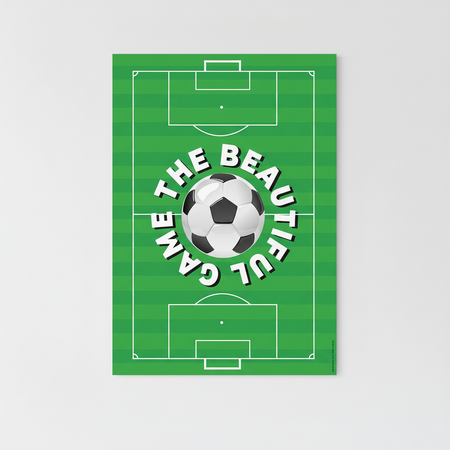 The Beautiful Game Football Pitch Poster on Wall