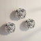 Silver Metallic Pom Pom Decorations - 41cm - Pack of 3