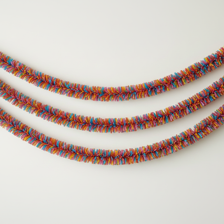 Three Rows of Multicolour Tissue Festooning