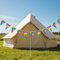 Tie-Dye Bunting Draped Across Festival Tent