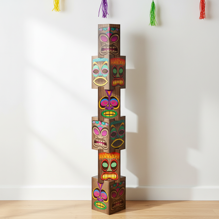 Tiki Column Against Wall with Light and Shade