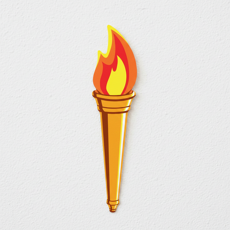 Torch Cutout Flush on White Textured Wall