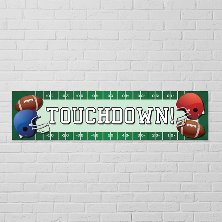 Touchdown Banner on White Brick Wall