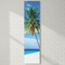 Tropical Beach Palm Tree Banner on White Brick Wall