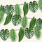 Tropical Palm Leaf Garland Wall Background