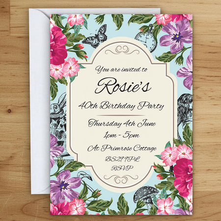 Truly Wonderland Personalised Invitations - Pack of 16