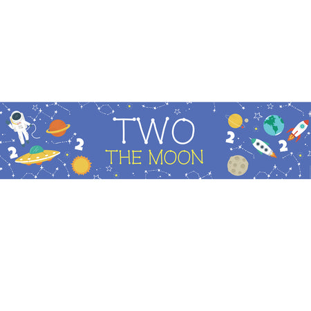 TWO The Moon Paper Banner Decoration - 1.2m