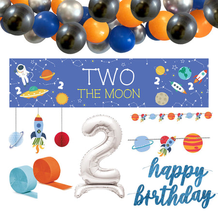 TWO The Moon 2nd Birthday Decoration Party Pack