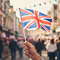 Union Jack Hand Waving Flag Being Waved