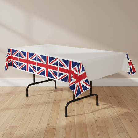 Union Jack Tablecloth with Wall and Floor Background