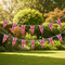 Union Jack Triangular Bunting in Garden Setting