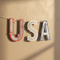 USA Glitter Letter Banner on Wall with Light and Shade