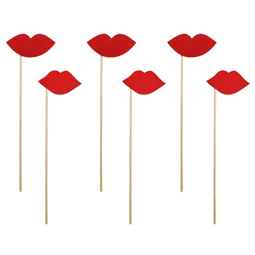 Valentine's Day Lips Photo Props - Pack of 6