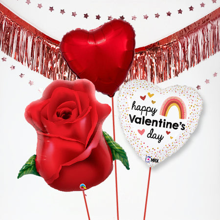 Inflated Valentine's Day Rose Balloon Bundle in a Box