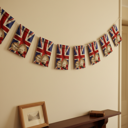 VE Day Bunting on Interior Wall