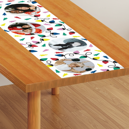 Vibrant Christmas Table Runner - Same Angle + Background Added