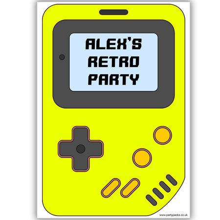 Personalised 1990s Retro Video Game Handset Poster - A3