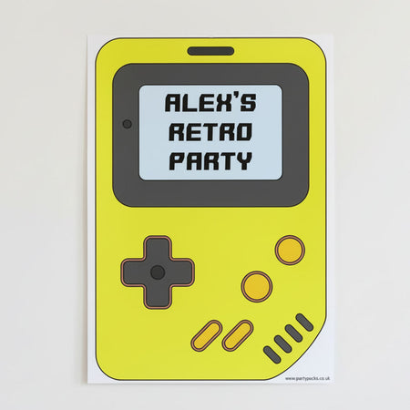 Personalised 1990s Retro Video Game Handset Poster - A3