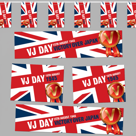 VJ Day Decoration Pack with Grey Background