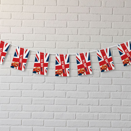 VJ Day Union Jack Flag Paper Bunting Decoration - 2.4m