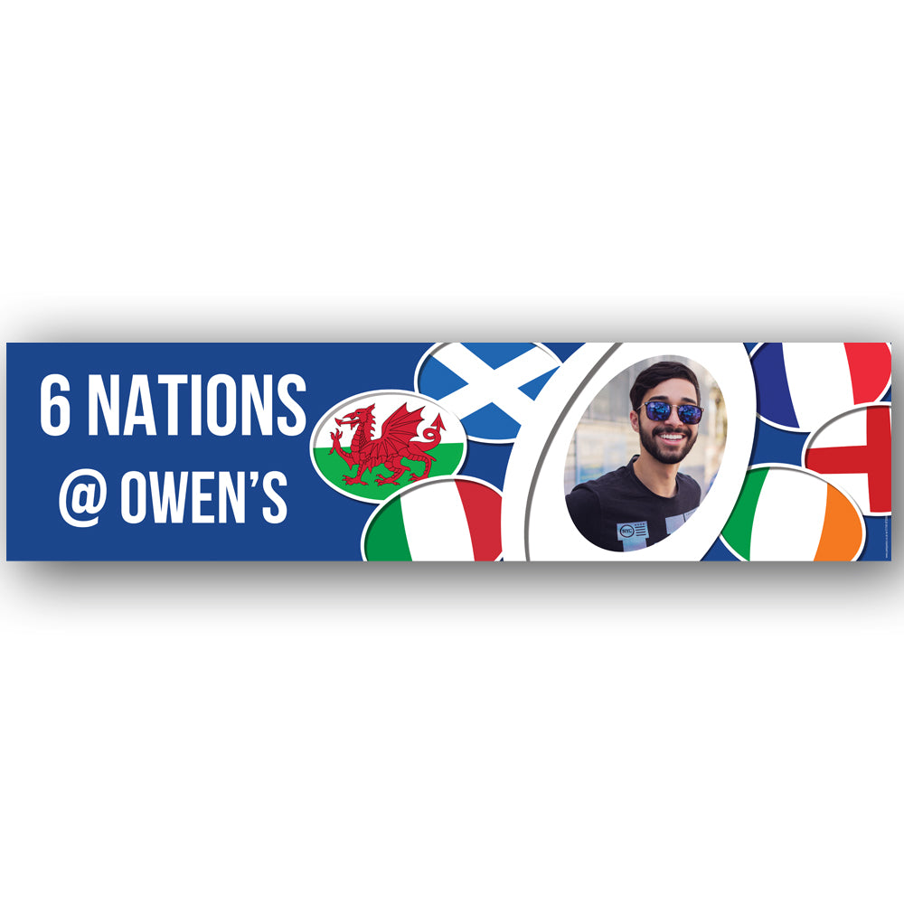 6 Nations Rugby Personalised Photo Banner Decoration - 1.2m