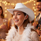 White Cowboy Hat Being Worn
