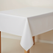 White Plastic Tablecloth on Table with Neutral Background