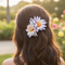 White Tropical Flower Hair Clip Worn in Hair
