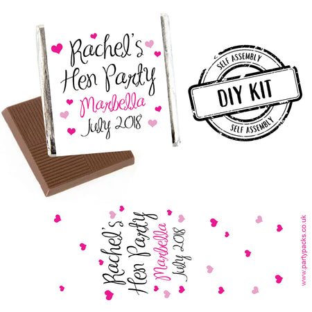 Personalised Chocolates- Hen Party White Design- Pack 16