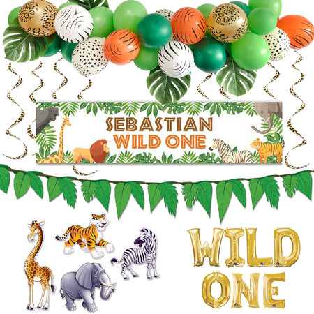 Personalised 'Wild One' Jungle Decoration Pack