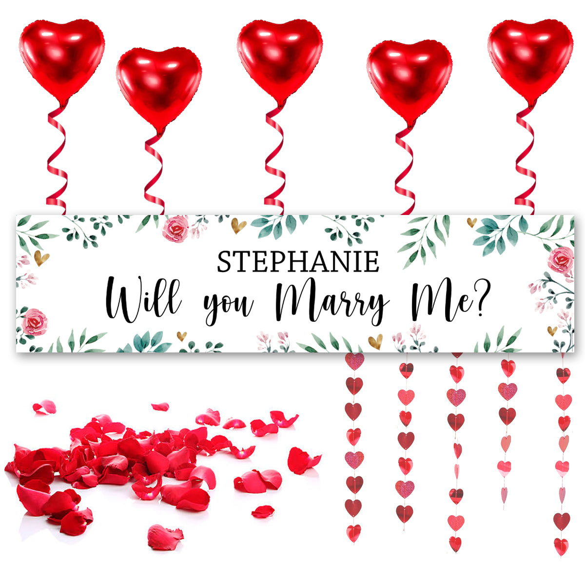 Personalised Will You Marry Me Proposal Decoration Kit
