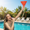 Woman with Beer Bong Funnel at Pool Party Setting