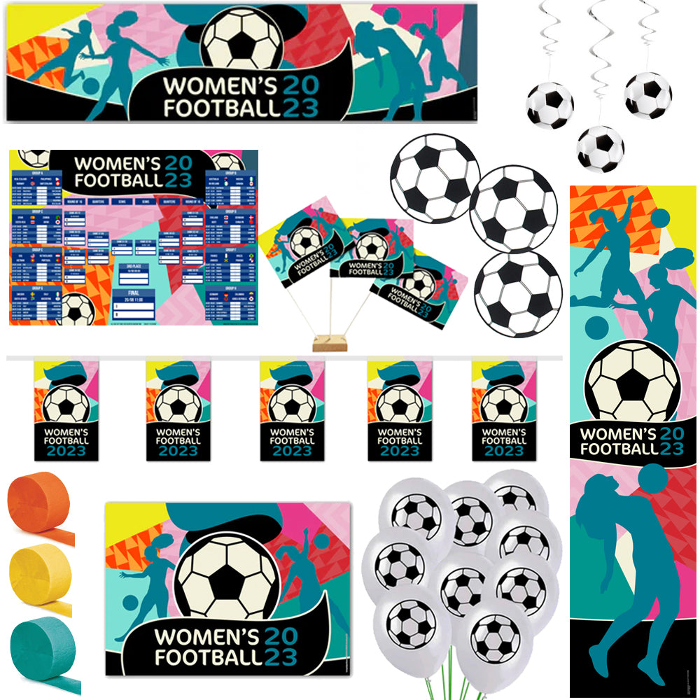 Women's Football 2023 Decoration Party Pack with World Cup Fixtures Poster