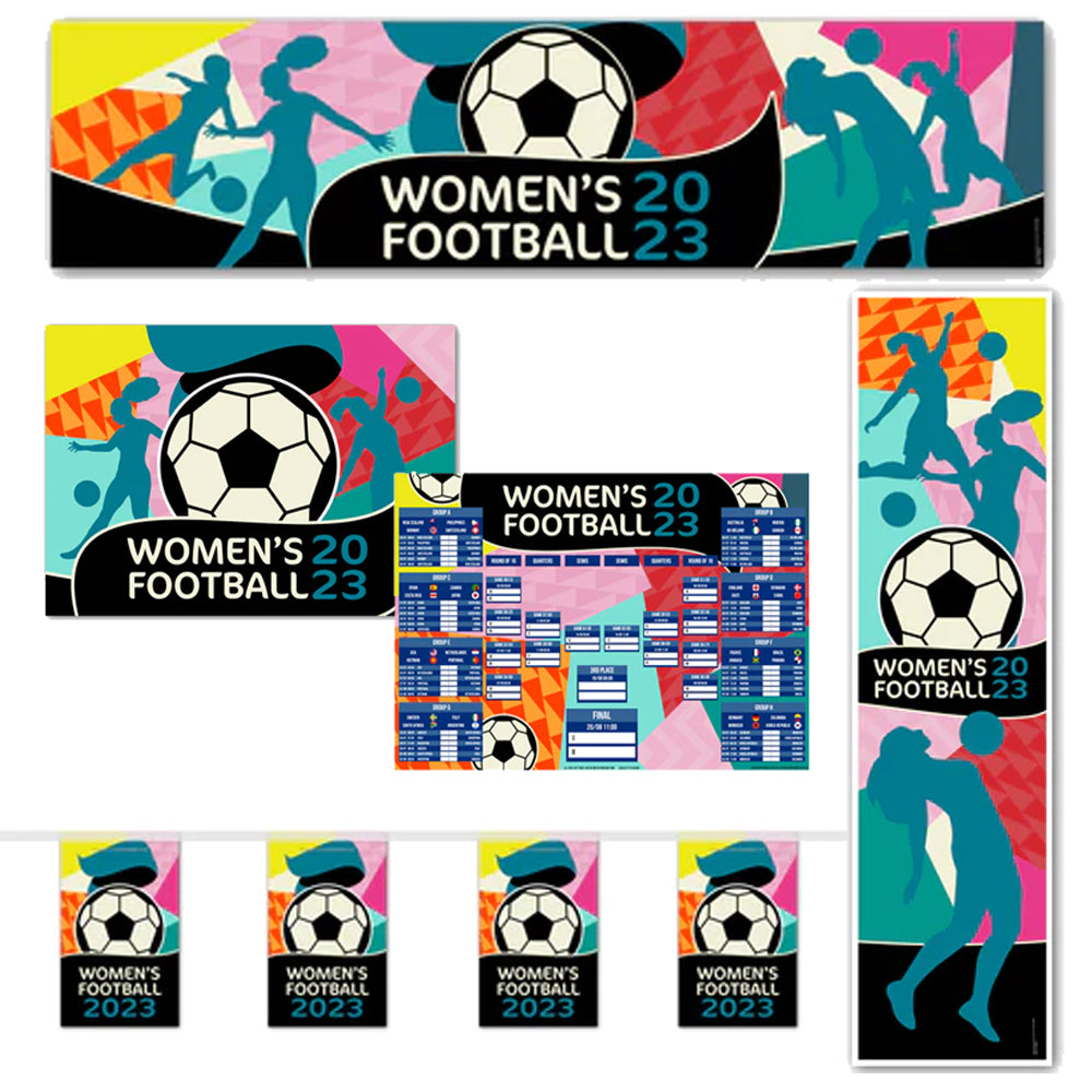 Women's Football 2023 Paper Decoration Party Pack