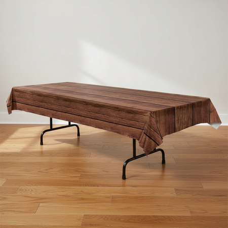 Wood Grain Tablecloth with Floor and Wall