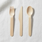 Wooden Cutlery Flat-lay on White Tablecloth