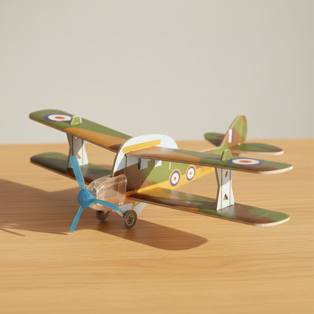 WW2 Glider Plane Toy on Table Close Up