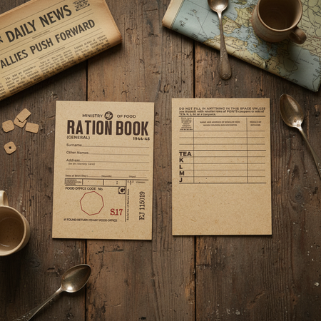 WW2 Ration Book Menu Cards Wartime Setting