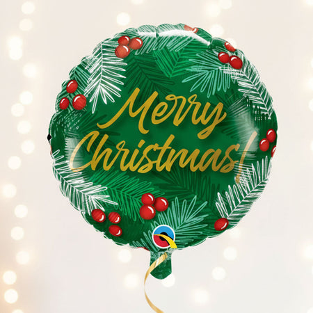 Christmas Green and Berries Foil Balloon - 18