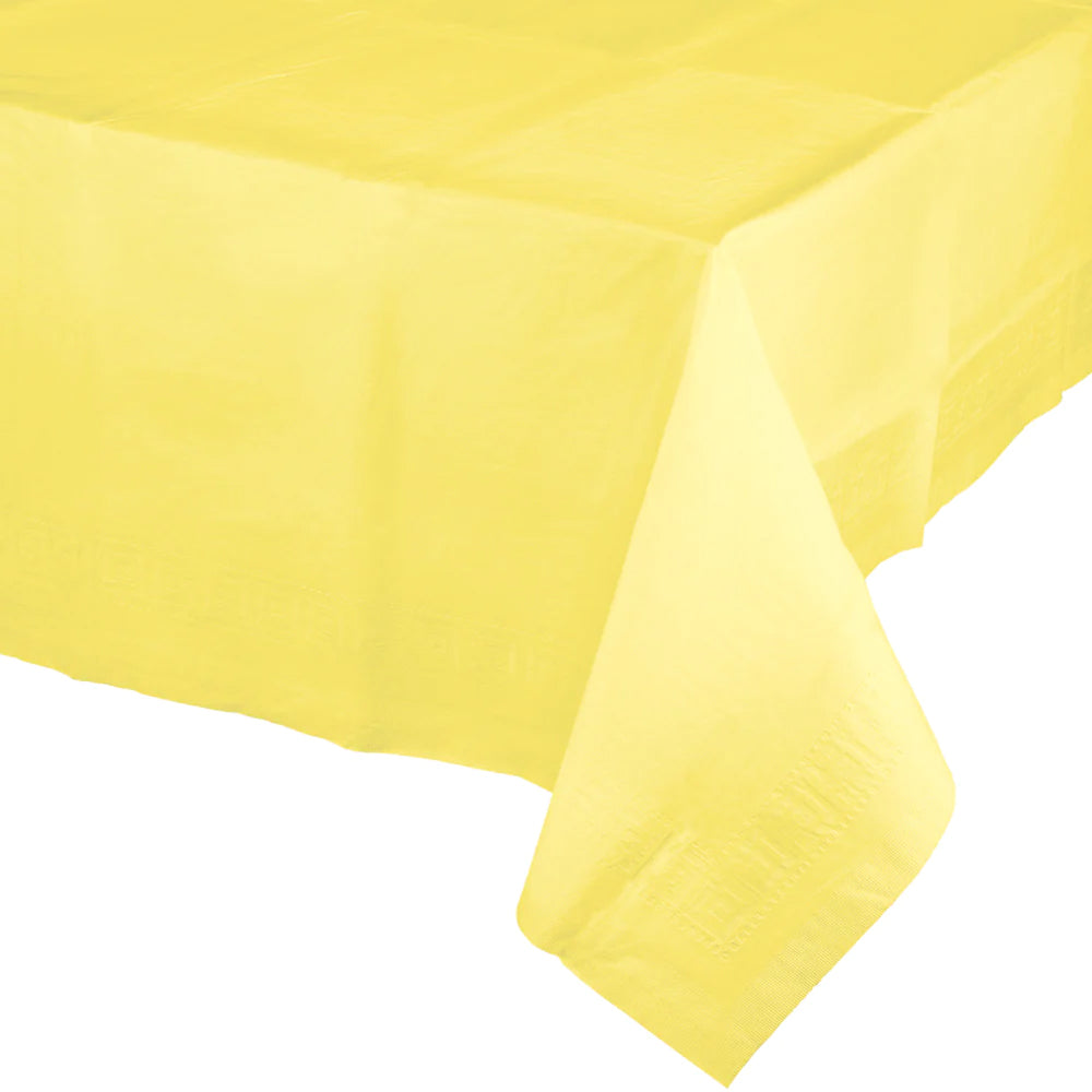 Pale Yellow Paper Tablecloth - 1.4m x 2.8m