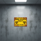 Zombie Research Facility Poster on Lab Tile Wall with Overhead Light