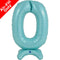 Pastel Blue Number 0 Standup Foil Balloon - 25