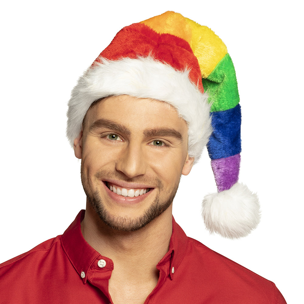 Rainbow Santa Hat