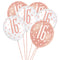 Birthday Glitz Rose Gold 16th Pearlised Latex Balloons - 12