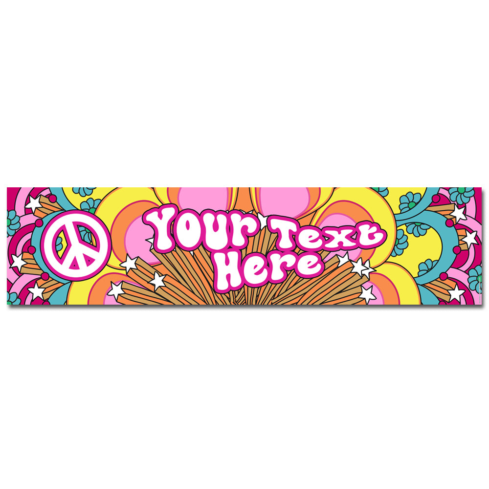Personalised 1960's Hippie Banner Decoration - 1.2m