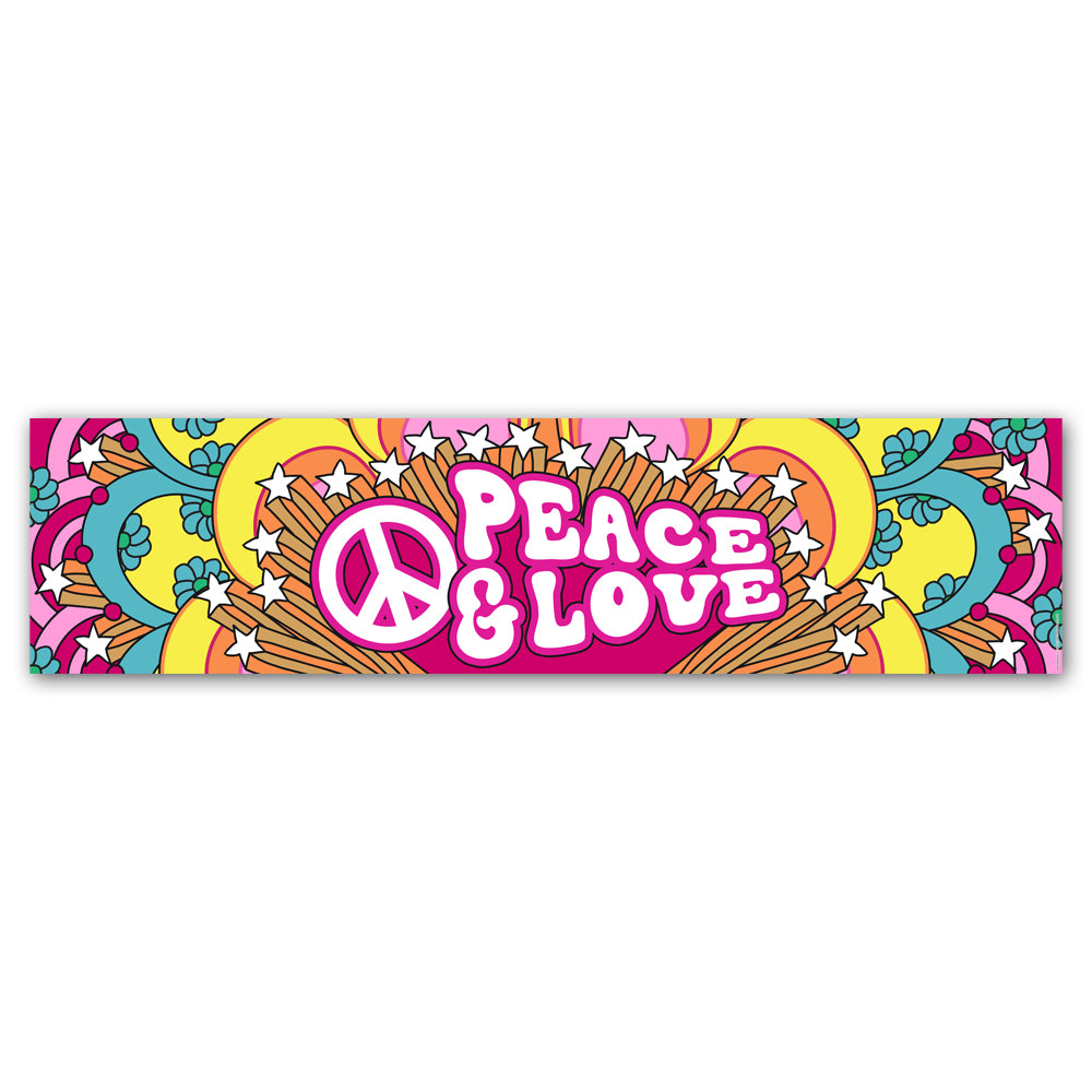 1960's Hippie 'Peace & Love' Banner Decoration - 1.2m