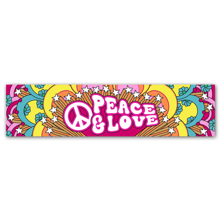 1960's Hippie 'Peace & Love' Banner Decoration - 1.2m