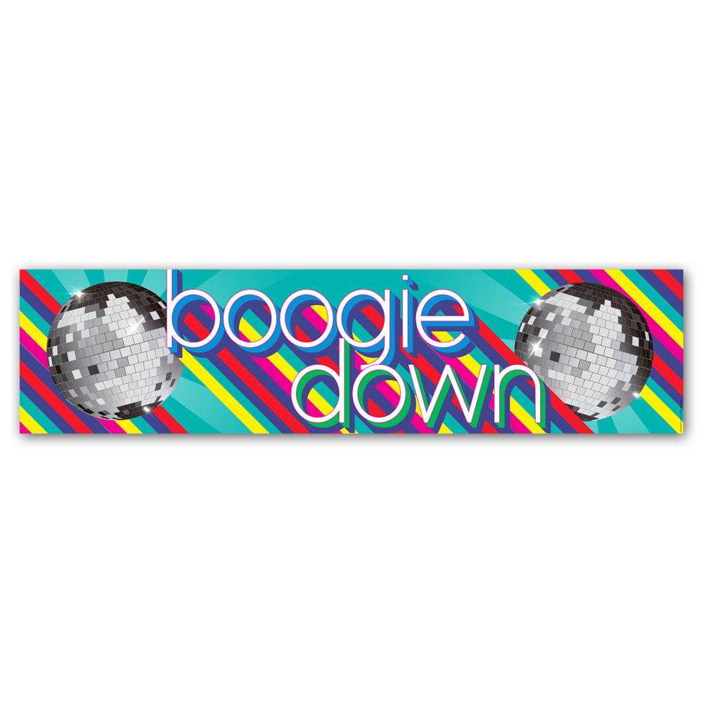 1970's Disco Ball 'Boogie Down' Banner Party Decoration - 1.2m