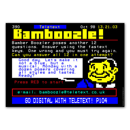 1990's Teletext Page Poster Decoration