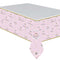 Pink and Gold 1st Birthday Ballerina Table Cloth - 137cm x 213cm